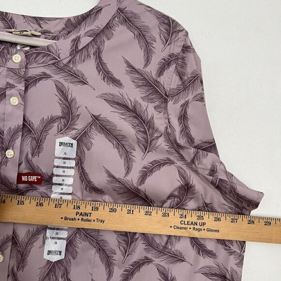 Duluth Trading Co Feathers Tunic Top Plus Size 2X Purple wrinkle fighter NWT - Picture 11 of 13